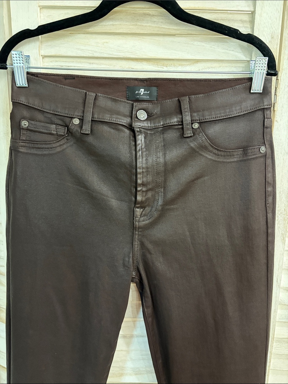 7 For All Mankind Coated Brown Jeans